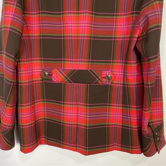 MR TURK Plaid Blazer Red Black Lapel Sport Coat 38 - Picture 10 of 14